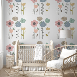 Boho Floral Abstrakt Wallpaper Tapete