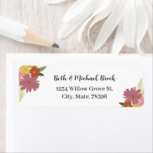 Boho Floral Address Label