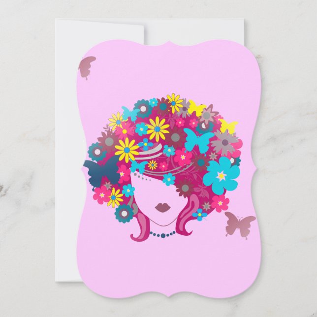 Boho floral afro einladung (Vorderseite)