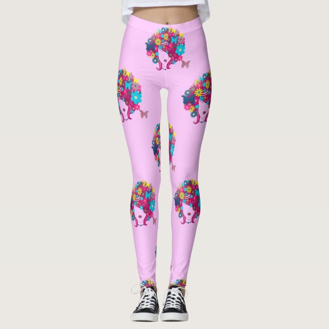 Boho floral afro leggings (Vorderseite)