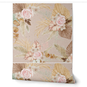 "Boho Floral and Greenery Wallpaper - Elegante Ros Tapete
