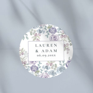 Boho-Floral-Aquarell-Hochzeit Runder Aufkleber