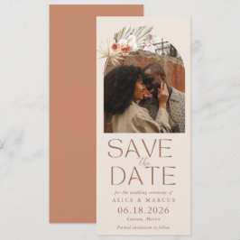 Boho Floral Arch Foto Hochzeit speichern das Datum Save The Date