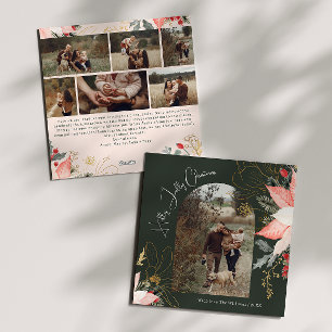 Boho Floral Arch Holly Jolly Christmas Seven Foto Feiertagskarte