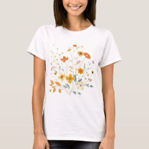 Boho Floral Art - Von Hand Gezeichnet Denim & Blum T-Shirt