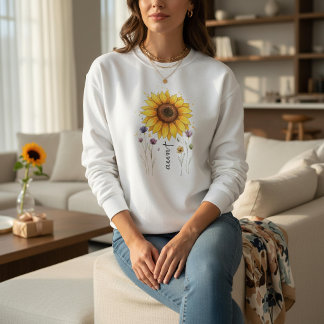 Boho Floral Aunt Sunflower Mother’s Day Gift Sweatshirt