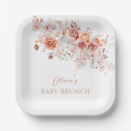 Boho Floral Baby Brunch Pappteller