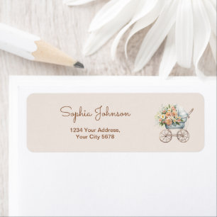 Boho Floral Baby Carriage Address