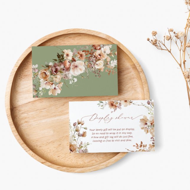 Boho Floral Baby Shower Dusche Begleitkarte (Von Creator hochgeladen)