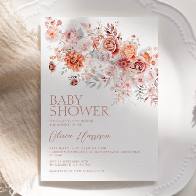 Boho Floral Baby Shower Einladung (Von Creator hochgeladen)