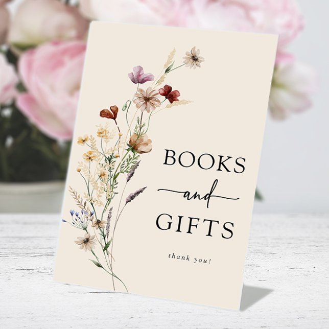 Boho Floral Baby Shower Sockelschild (Boho Floral Baby Shower Books & Gifts Pedestal Sign by Painted Paperie
)