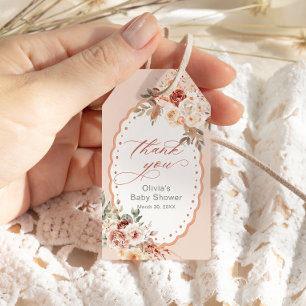 Boho Floral Baby Shower Vielen Dank Geschenkanhänger