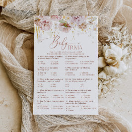 Boho floral Baby trivia Baby Dusche Spiel