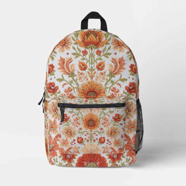 Boho Floral Backpac Bedruckter Rucksack (Vorderseite)