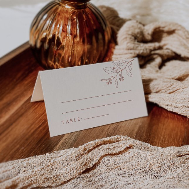 Boho Floral Beige Wedding Platzkarten (Von Creator hochgeladen)