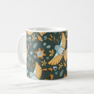 Boho Floral Birds Garden Pattern Kaffeetasse