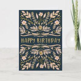 Boho Floral Birthday Card for Her Karte