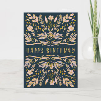 Boho Floral Birthday Card for Her Karte