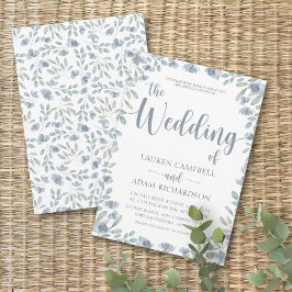 Boho Floral Blue Eucalyptus Wedding Einladung