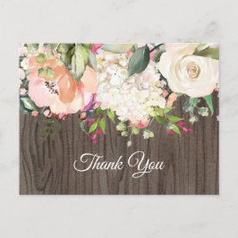 Boho floral, Blume Geburtstag Postcard Vielen Dank Einladungspostkarte