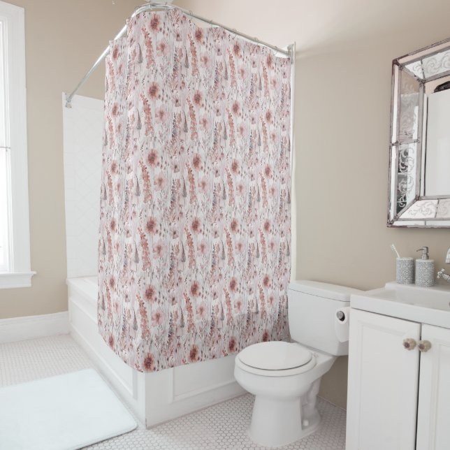 Boho Floral Blume Modernes Muster Duschvorhang (Beispiel)