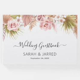Boho Floral Border Wedding Gästebuch