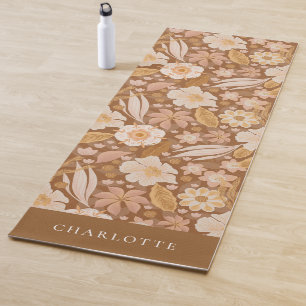 Boho Floral Botanical Personalisiert Yogamatte