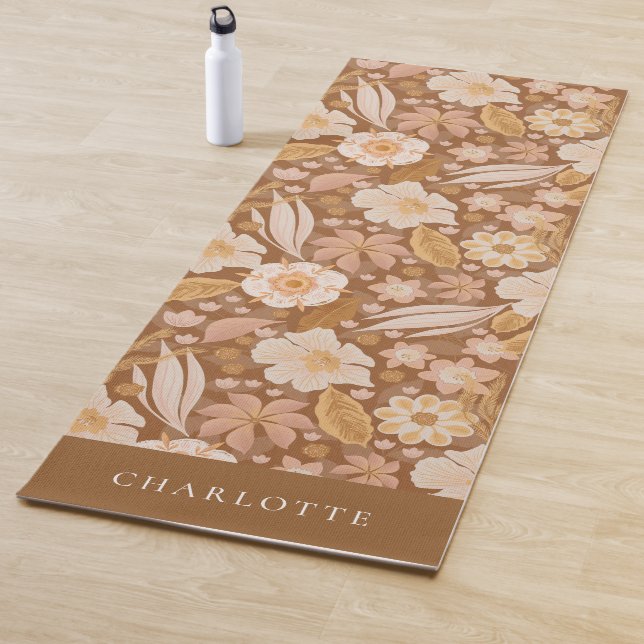 Boho Floral Botanical Personalisiert Yogamatte (Beispiel)