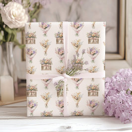 Boho Floral Bouquet Geschenkpapier