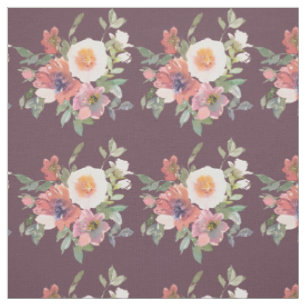 Boho Floral Bouquet über dunkle Lila Stoffe