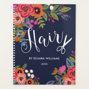 Boho Floral Bouquets - Navy Blue Hair Stylist Planer