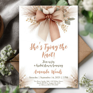 Boho Floral Bow Brautparty Einladung