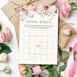 Boho Floral Brautparty Bridal Bingo