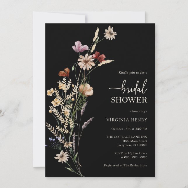 Boho Floral Brautparty Einladung (Vorderseite)
