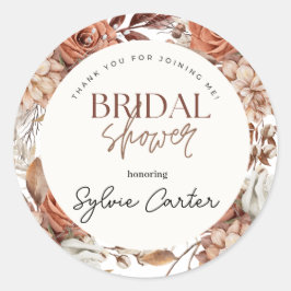 Boho Floral Brautparty Vielen Dank Runder Aufkleber