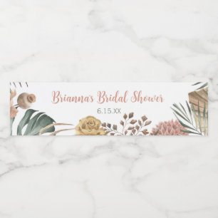 Boho Floral Brautparty Wasserflaschenetikett