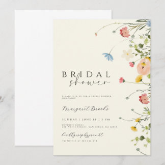 Boho Floral Bridal Dusche Einladung, Wildblume Einladung