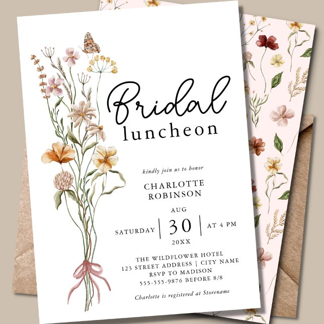 Boho Floral Bridal Luncheon Einladung (Von Creator hochgeladen)