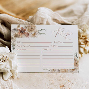 Boho Floral Bridal Rezept Card Postkarte