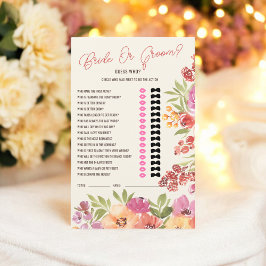 Boho Floral "Bride or Groom?" Brautparty Game