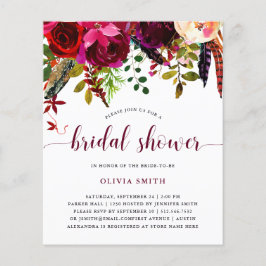 Boho Floral | BUDGET Bridal Dusche Einladung
