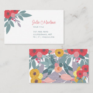 Boho Floral Business Card Visitenkarte