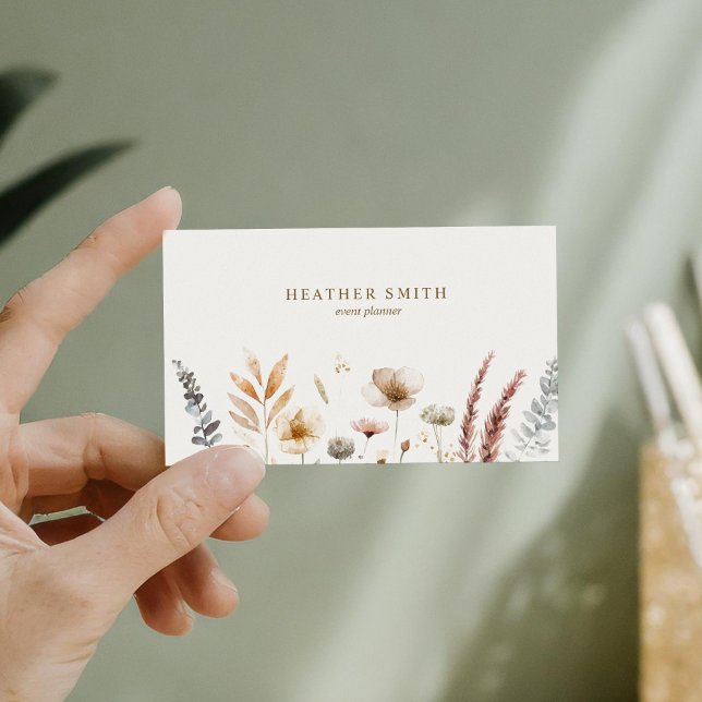 Boho Floral Business Card Visitenkarte (Von Creator hochgeladen)