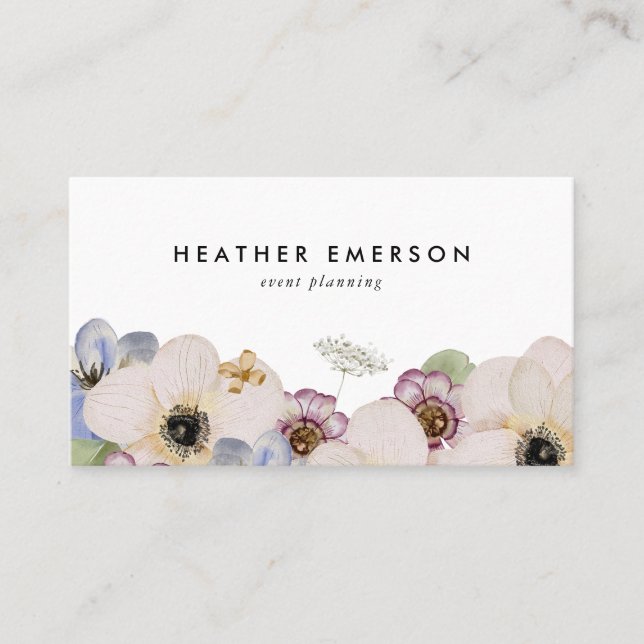 Boho Floral Business Card Visitenkarte (Vorderseite)