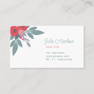 Boho Floral Business Card Visitenkarte