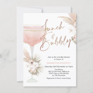 Boho Floral Champagne Brautparty Einladung