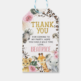 Boho floral cheetah Safari Geburtstag Danke Tag Geschenkanhänger