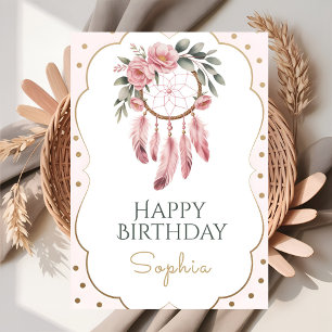 Boho Floral Chic Geburtstag Karte