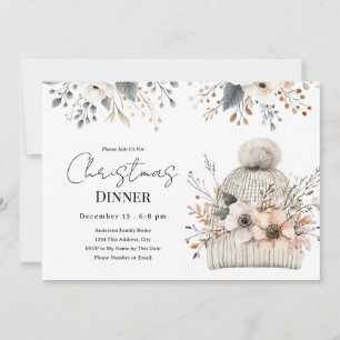 Boho Floral Christmas Dinner Einladung