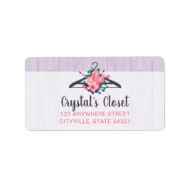 Boho Floral Clothes Hanger Closet Fashion Boutique Adressaufkleber